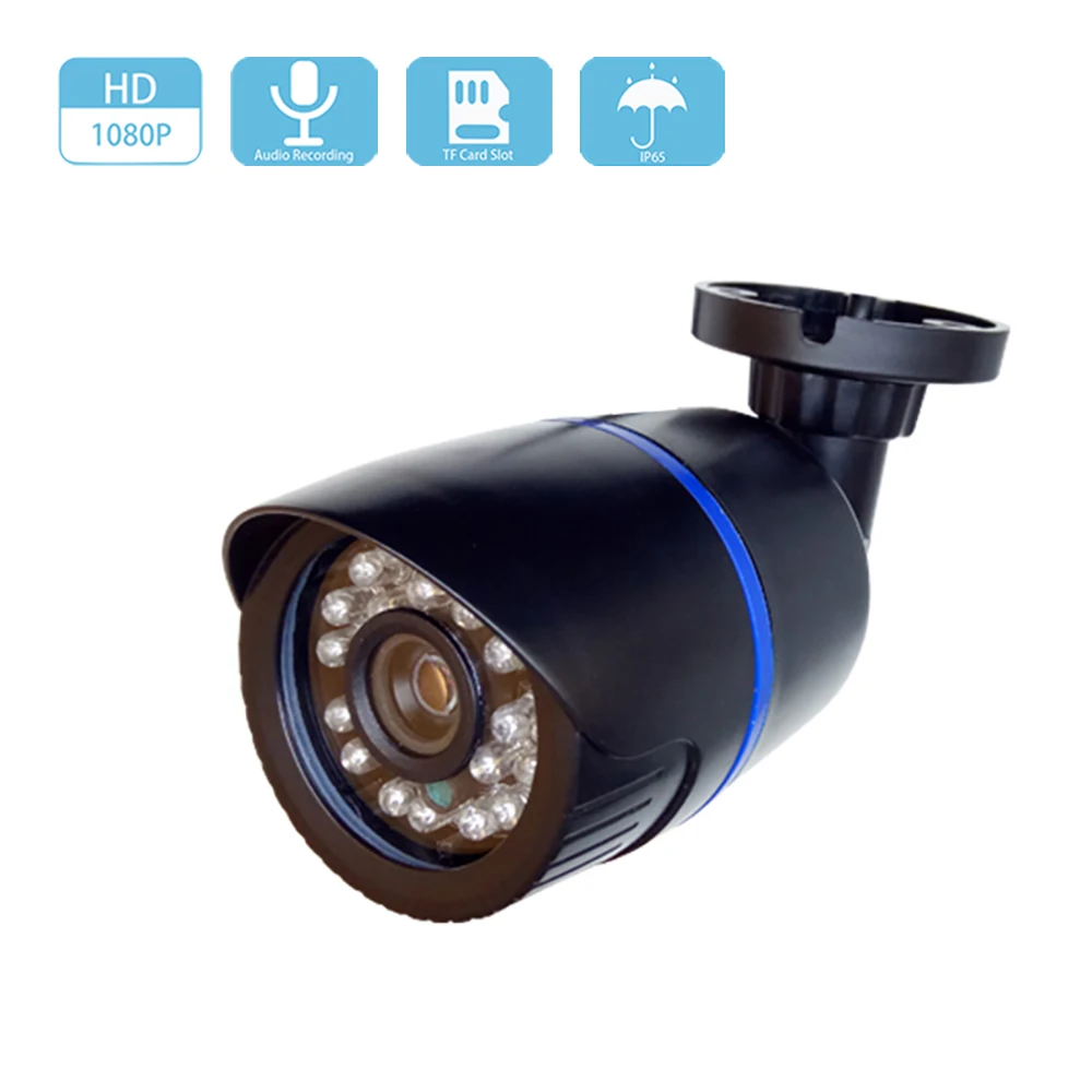 2MP 1080P HD 48V POE Камера аудио IP слот карты Micro SD видеонаблюдения ИК P2P Onvif Открытый