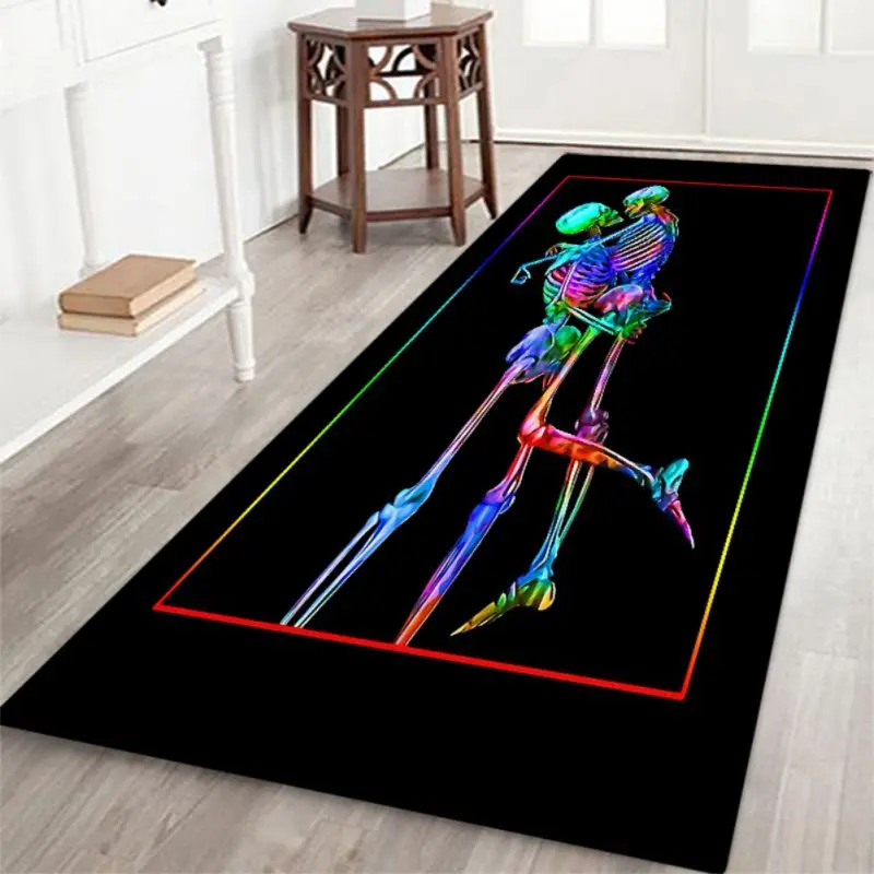 3D Скелет печатные ковры мягкие фланелевые Хэллоуин коврики коврик для гостиной ковры противоскользящие большой ковер для декора гостиной
