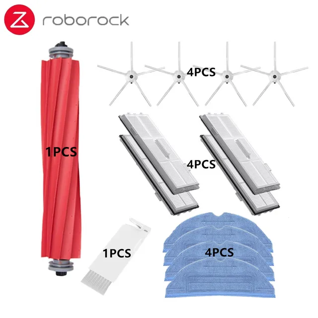 Xiaomi Roborock S70 S7 S7Max T7S T7S Plus Main Brush Hepa Filter Mop Pad Vacuum Cleaner spare Parts Roborock S7 Accessories White 14pcs