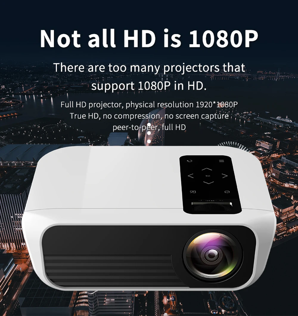 

LEJIADA T500 LED portable 1920x1080P HD projector multimedia version multi-screen version smart Android WIFI version projector