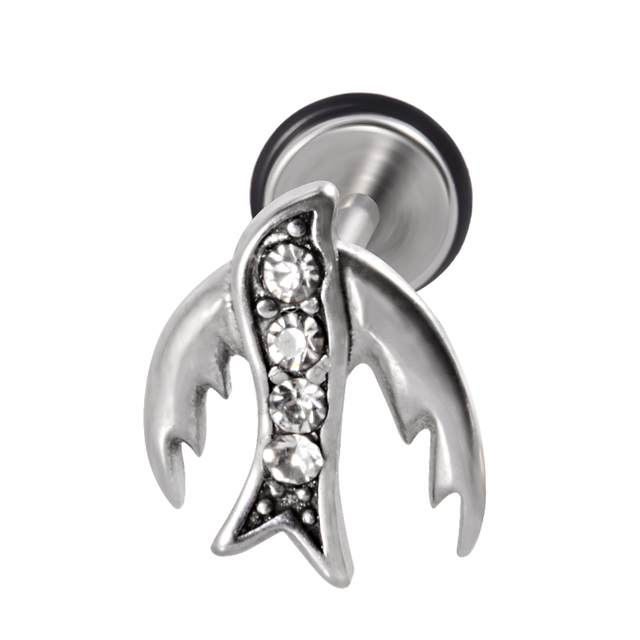Stainless Steel Punk Ear Studs Tragus Cartilage Piercing Lobe Earring Zircon Man Women Stud Helix Cartilage Piercing Jewelry
