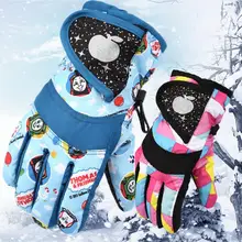 Новые зимние детские лыжные перчатки для мальчиков и девочек, теплые водонепроницаемые ветрозащитные зимние лыжные перчатки, модный дизайн