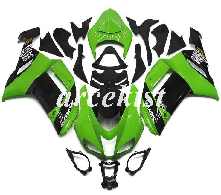 black and green 4 подарки ABS полный обтекатель комплект подходит для kawasaki Ninja ZX6R 636 2007 2008 07 08 6R ZX-6R Кузов Набор зеленый белый холодный - Цвет: black and green