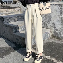 BGTEEVER, женские свободные джинсы, простые, повседневные, одноцветные, женские брюки, высокая талия, прямые джинсы, штаны, широкие штаны, весна