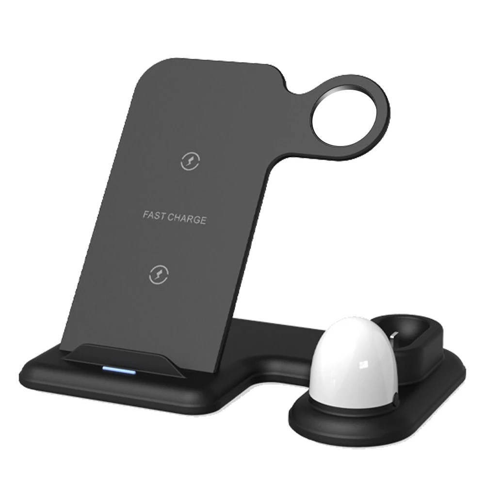 Black Charging Stand Qi беспроводной 4 в 1 зарядная док-станция Подставка для быстрой зарядки для Apple Watch Series 5 4 3 2 Iphone 11 Pro Max XS MAX XR IWatch Airpods - Цвет: Black Charging Stand