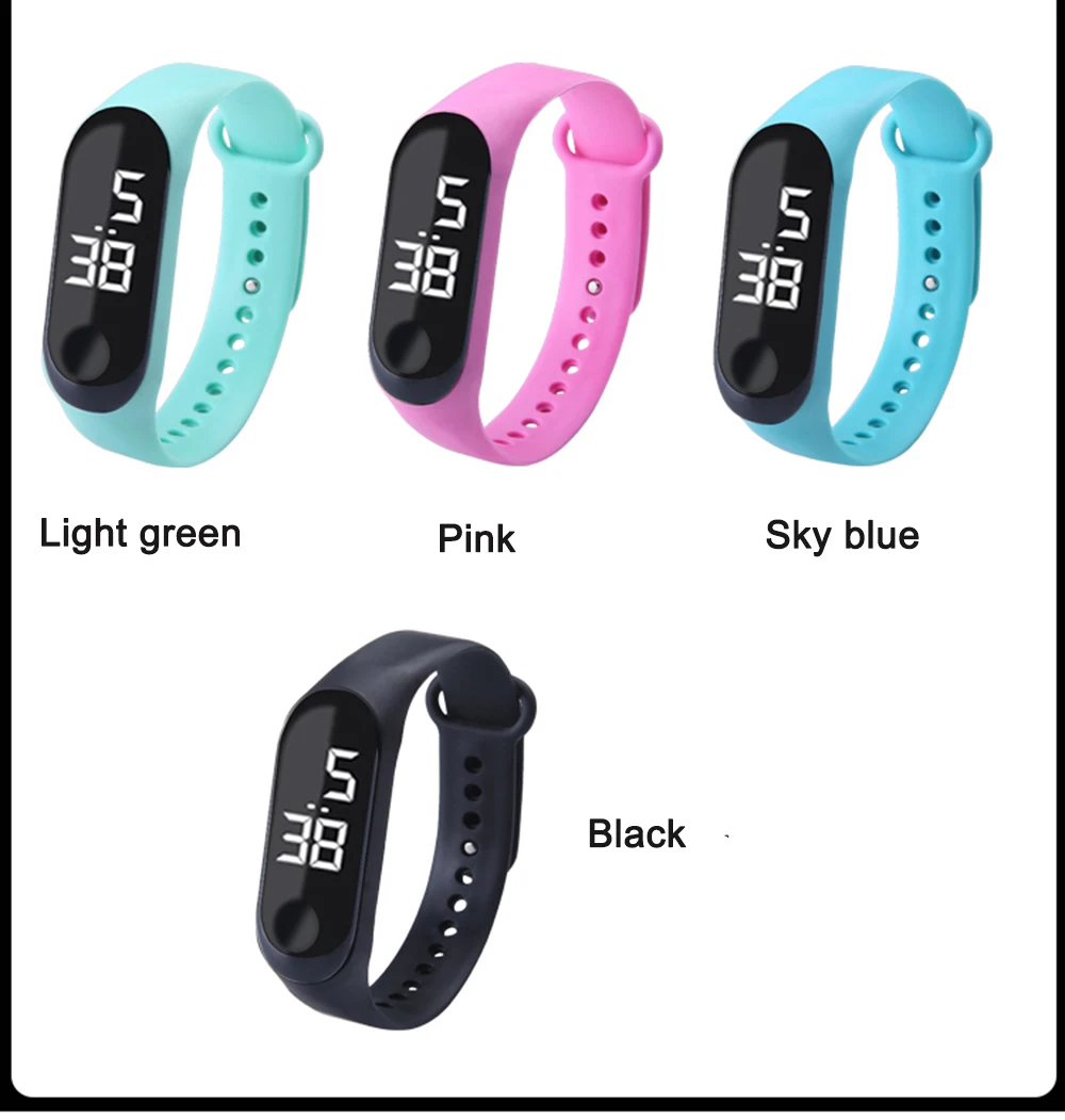 50 м водонепроницаемые цифровые часы силиконовый светодиодный спортивные наручные часы с сенсорным экраном цифровые наручные часы для мужчин, женщин и детей