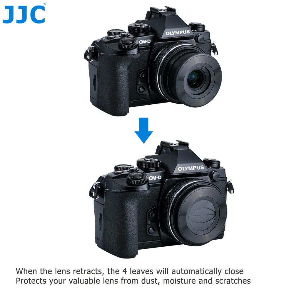 JJC Auto Lens Cap for Panasonic G Vario 12-32mm f/3.5-5.6 ASPH Olympus M.ZUIKO DIGITAL ED 14-42mm f/3.5-5.6 EZ  Replaces LC-37C