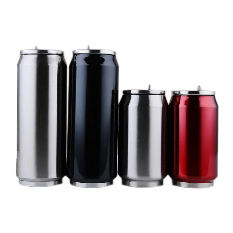Insulated Water Bottle 300/500ml Stainless Steel Beverage Can Thermos