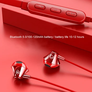 

Wireless Bluetooth 5.0 Sport Earphone Neckband Headphones Running Binaural Earphones With Mic For Iphone Stereo Earbuds