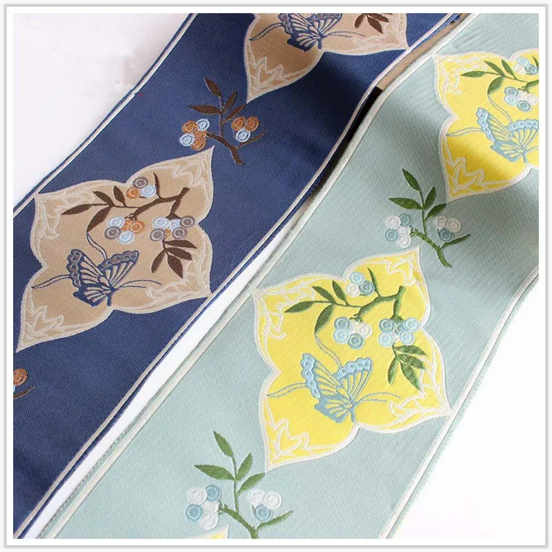 

12CM Width New Chinese embroidery jacquard butterfly ribbon DIY curtain table flag pillow clothing accessories lace