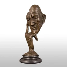 ATLIE бронзовая современная абстрактная статуя мужской головы Античная бронзовая мышление человек бюст скульптура мыслитель латунная Статуэтка для украшения