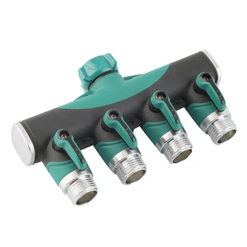 

1/2 Inch-3/4 Inch-1 Inch Hose Distributor Adapter 4-Way Water Hose Connector European Standard Female Thread Connector