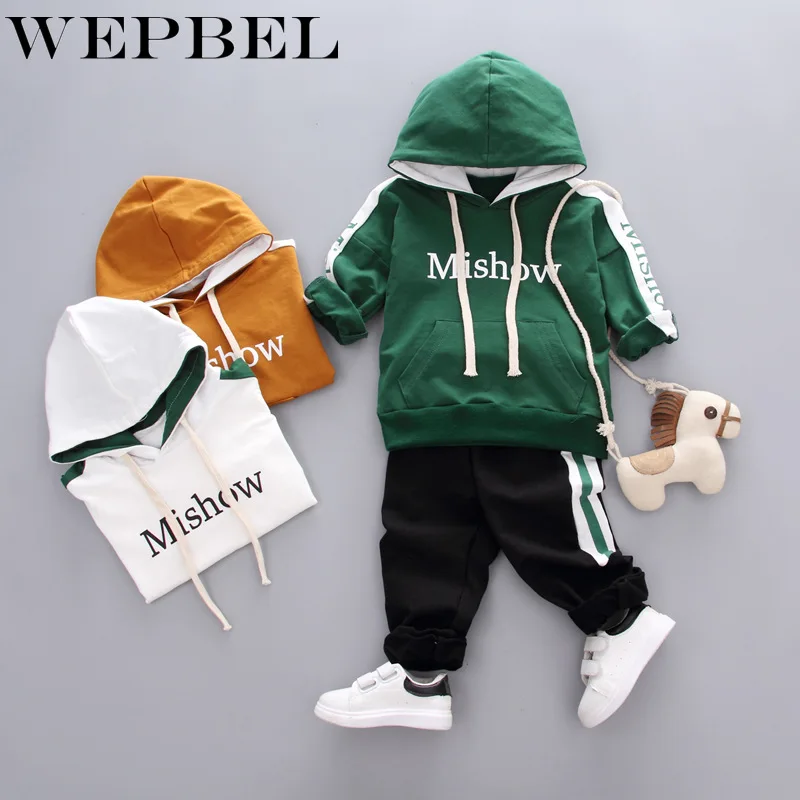 WEPBEL для малыша; на каждый день; Спортивный костюм для детей хлопковые носки для мальчиков и девочек, куртка на молнии и брюки 2 шт./компл. детский спортивный костюм для малышей, Костюмы