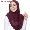 Musulman en mousseline de soie Hijab femmes bulle en mousseline de soie écharpe pour femmes dames voile musulman Islam couleur unie malaisie Musulman Wrap foulards