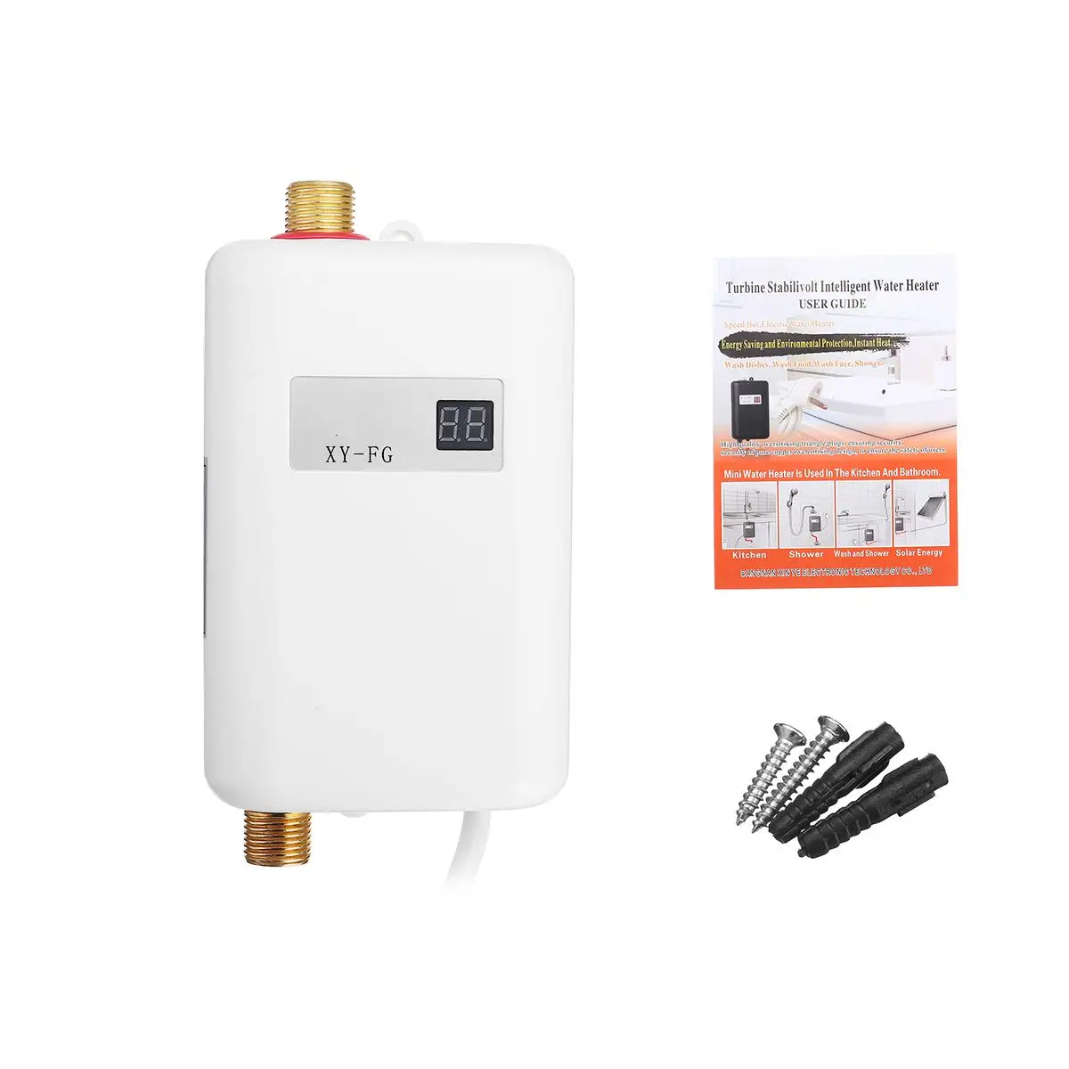 220 В 3800 Вт водонагреватель кран для душа для ванной безрезервуарный кухонный мгновенный Электрический нагреватель горячей воды кран температура ЖК-дисплей