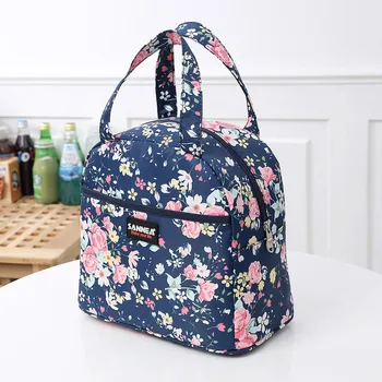

Insulated Lunch Bag Cold Picnic Carry Case Thermal Portable Lunch Box Stripe Pouch Outdoor Container Food Storage Bags @A28