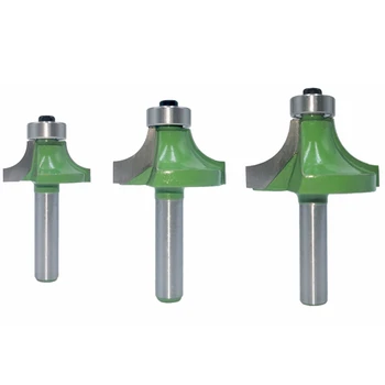 

3Pcs 8mm Corner Round over Router Bit with Bearing Milling Cutter for Wood Woodworking Tool
