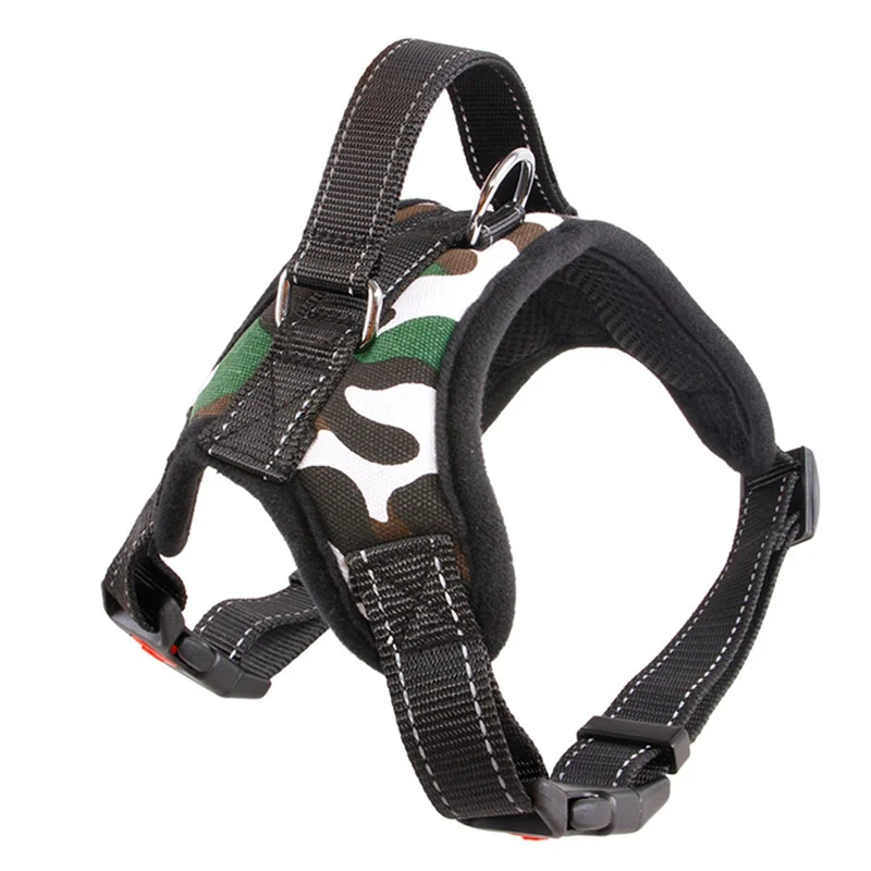 CA Nylon Heavy Duty Dog Pet Harness Collar Extra Big Large Medium Small Dog Harnesses Vest Husky Dogs Supplies - Color: CA