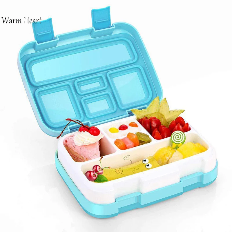 

Blue Gray Color Health Eco-friendly Portable Lunch Box Rectangle Plastic Microwavable Dinnerware Set Bento Box Food container