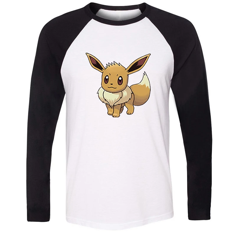 

Cartoon Umbreon Glaceon Pokemon Eevee Design Mens Guys Printing T Shirt Graphic Tee Long Sleeve Cotton Tshirts