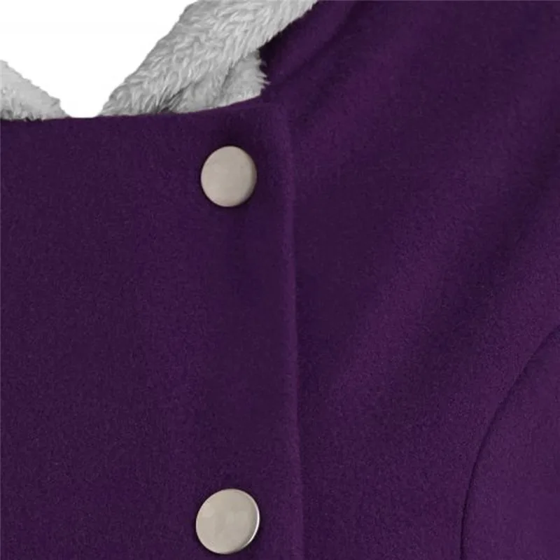 Женское пальто размера плюс с длинным рукавом Длинная шерстяная с капюшоном воротник пуговицы в один ряд пальто юбка плащ пальто Зимняя теплая верхняя одежда 5