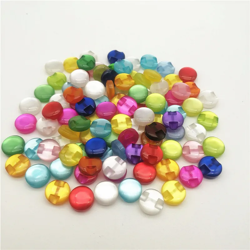 100pcs 13mm Shiny Pearl Cat Eye Mixed Resin Buttons Sewing Dress Shirt Garment Accessory For Scrapbooking Embellishments | Дом и сад