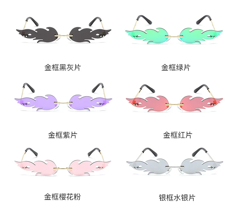 2020 New  Fashion Fire Flame Sunglasses Women Men vintage Sun Glasses Eyewear Luxury  trendy Streetwear brand designer round sunglasses women