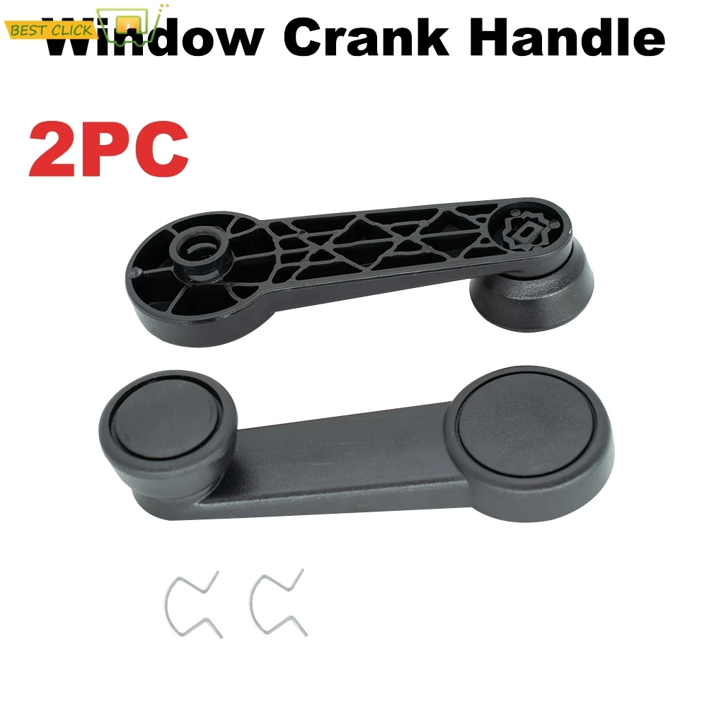 2pcs Car Window Winder Crank Handle For Ford Transit Connect MK5 MK6 MK7 Escort Fiesta KA Focus MK1 MK2 Black ABS