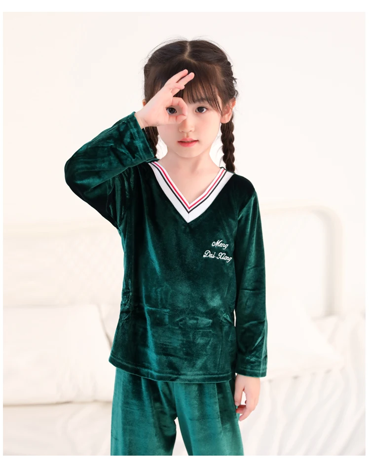 crianças manga comprida pijamas homewear terno re