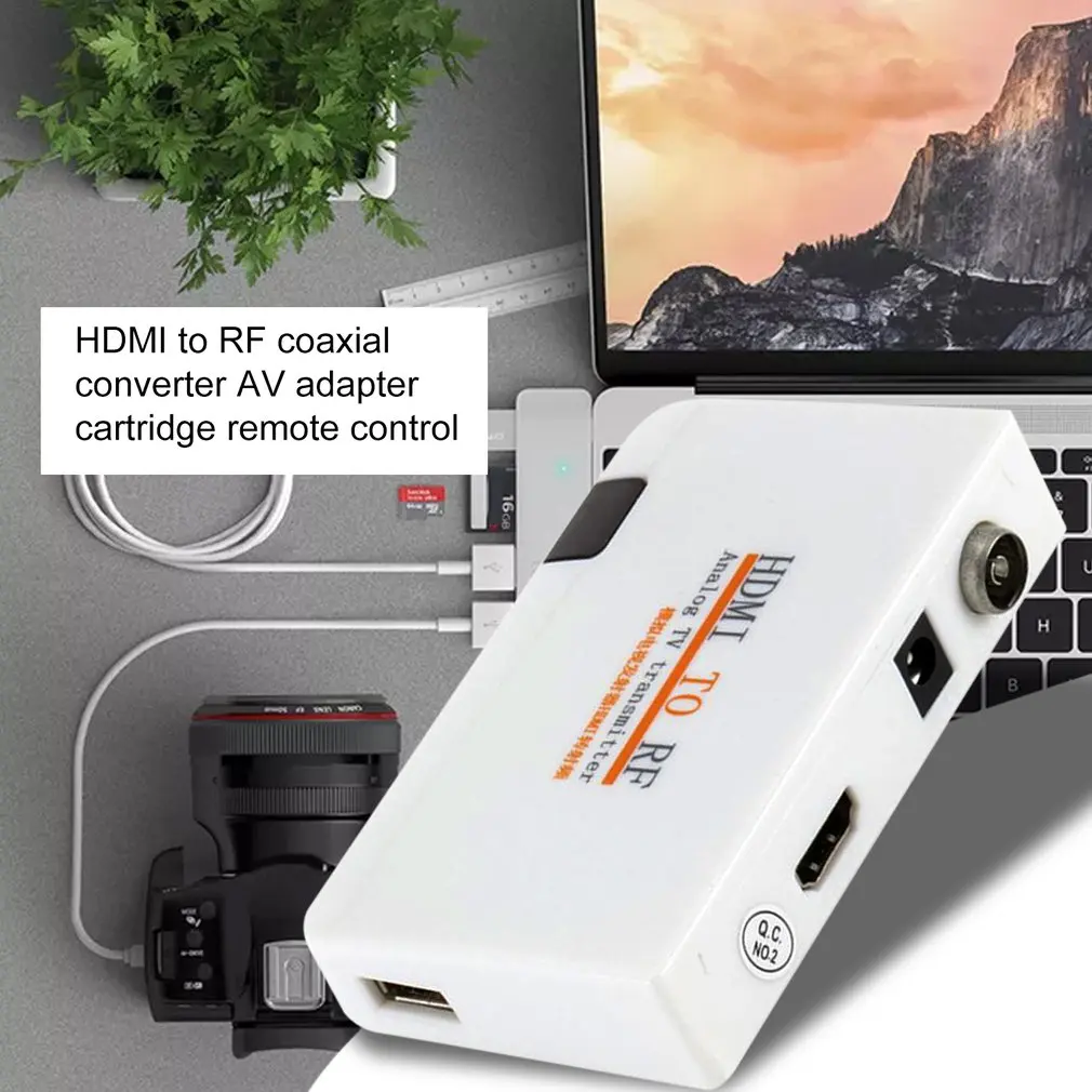 HDMI к РЧ коаксиальный преобразователь AV адаптер коробка ж/пульт дистанционного управления аналоговый сигнал ТВ передатчик коробка с питанием