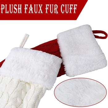 

Home Christmas Stocking Decoration Christmas 1pc Stocking Knit Knitted
