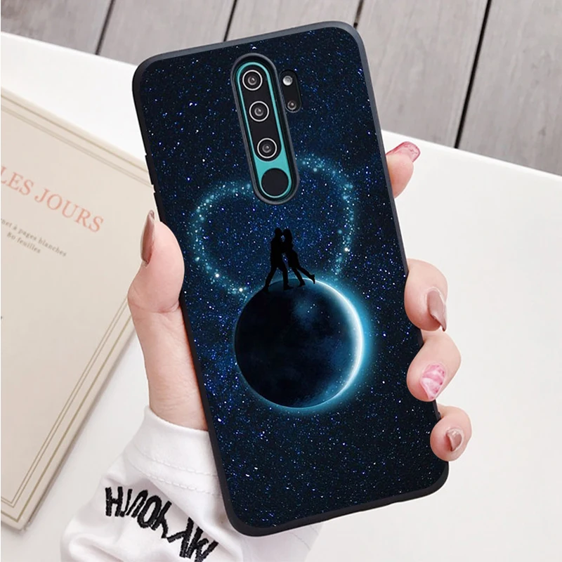 Love shape black Silicone Phone Case For Redmi note 8 7 Pro S 8T for redmi 9 7A Cover case for xiaomi