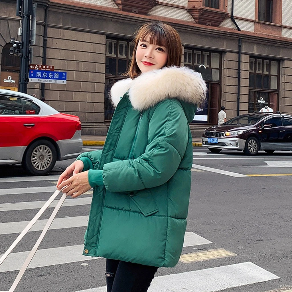 CHAMSGEND Womens Winter Jackets And Coats 2019 Parkas Wadded Warm LooseThick Outwear With A Hood Large Faux Fur Collar 1022