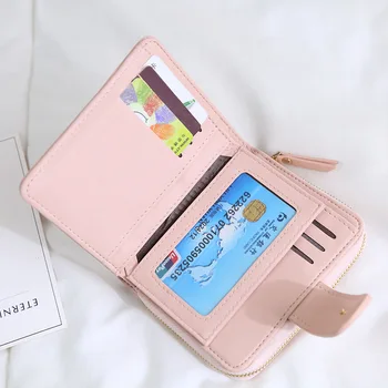 

2020 Korean version of the new female short buckle wallet ladies student zipper small coin purse key bag