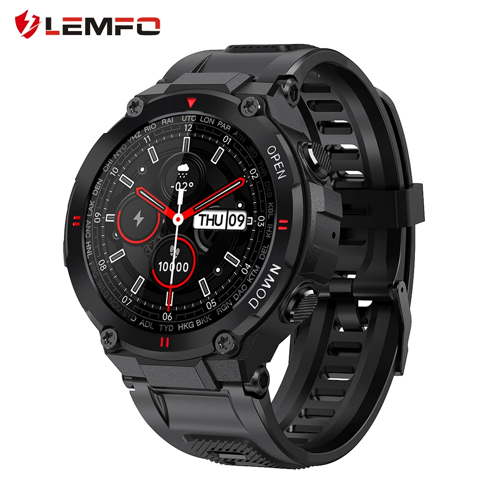 Nuevo reloj inteligente hombre LEMFO 2021, rastreador de ejercicios, batería de 400 mAh, llamadas Bluetooth, diales personalizados, reloj inteligente deportivo al aire libre