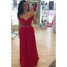 Красное платье выпускного вечера с открытыми плечами Спагетти ремни кружева официальное платье с аппликацией для женщин выпускного вечера платья платье знаменитости De Soiree CP336