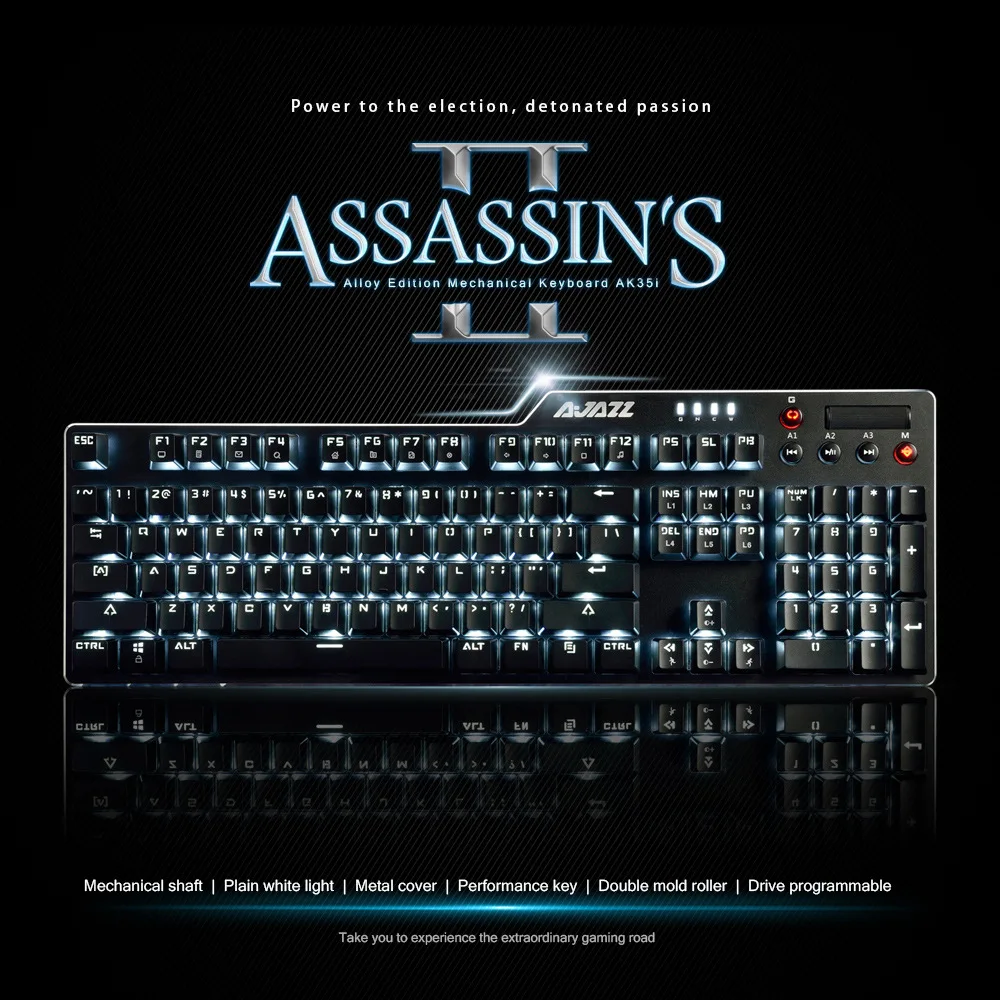 Механическая клавиатура Ajazz assassin II из сплава ak35i Мультимедийная Игровая с