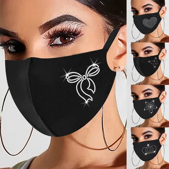 

5pc Face Mask Washable Reuse Mascarillas Women's Fashionable Hot Diamond Printing Masks Breathable Protective Mouth Mask Маска