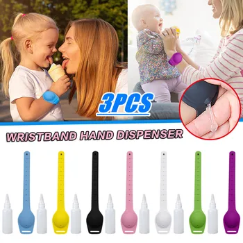 

7PC Wristband Hand Dispenser This Wearable Hand Sanitizer Dispenser Pumps Disinfectant Sanitizer Bracelet Dispensing Tool