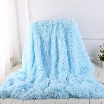 

25 Winter Candy Color Warm Blanket Single Double Layer Plush Bed Throw Thick Coverlet Machine Wash Plaid Blanket for Couch