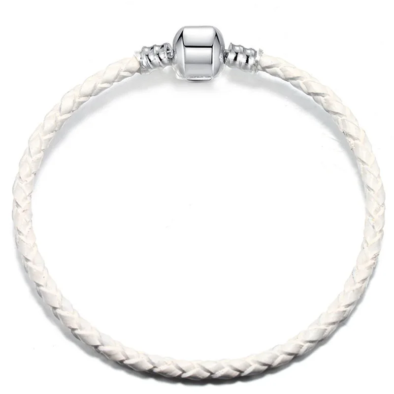 Pulseras mujer moda кожаный веревочный Браслет Подходит для pandora очаровательный браслет для женщин и девочек Diy Ювелирные изделия Прямая поставка 3 мм основная цепочка