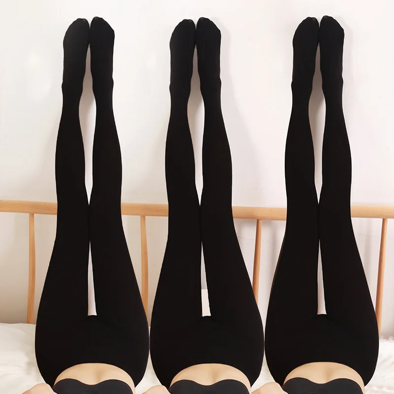DOIAESKV Women Pantyhose Plus Size 120D Warm Autumn Winter Lined Tights High Wa…