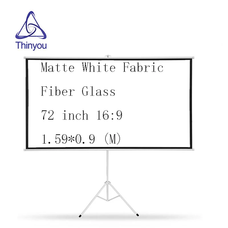 Thinyou матовая белая ткань волокно стекло кронштейн экран 72 дюймов 16:9 усиления Портативный Pull Up проектор стабильная Подставка Штатив