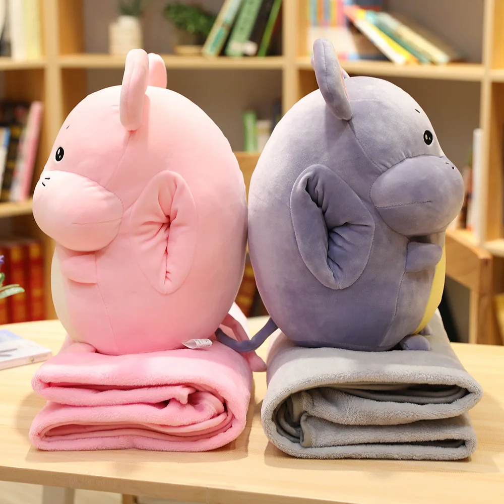 45 см Kawaii мышь Подушка для сна супер мягкая плюшевая мышь плюшевая кукла плюшевая грелка для рук с одеялом дети друзья подарок