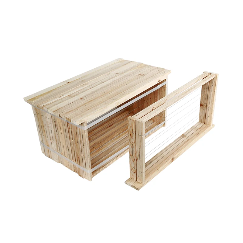 5pcs Semi-finshed Bee Frame 49*23.5cm Iron wire and Wood Hive Nest Frame Durable Wood Beekeeping Tool