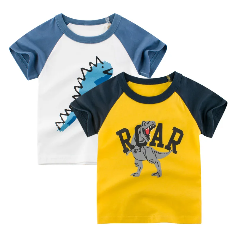 

2020 Summer Girl Boy T Shirt Dinosaur Cartoon Children's Short-sleeved T-shirt Baby Clothes ZSBY114