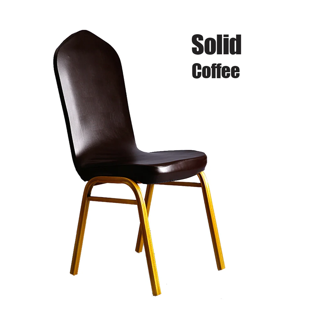 solid coffee 10 шт/партия черный/кофе/белый/шампань 8 цветов водонепроницаемый маслонепроницаемый PU кожаный гостиничный Банкетный стул сиденья Крышка Съемный - Цвет: solid coffee