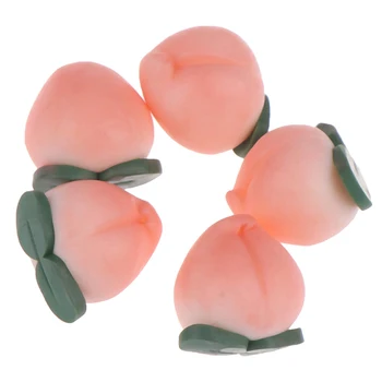 

5pcs 1/12 Dollhouse Miniature Model Simulation Fake Fruit Kitchen Decor peach