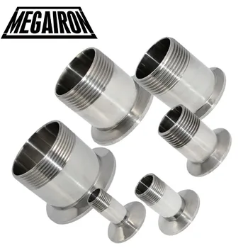 

MEGAIRON 1/2" DN15 - 2'' DN 50 Stainless Steel SS316 Sanitary Male Threaded Ferrule Pipe Fitting OD 50.5mm fit 1.5" Tri Clamp