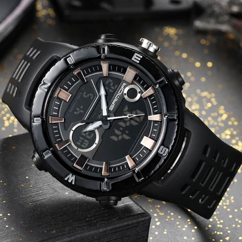 

2020 SANDA Men's Watches Black Sports Watch LED Digital 3ATM Waterproof Military Watches S Shock Male Clock relogios masculino